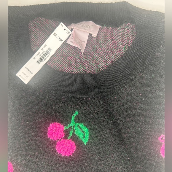 PINK Campus Knit Sweater Pure Black Cherries XXL - Picture 6 of 7
